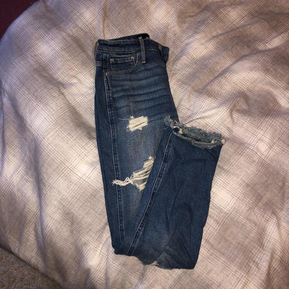 High rise girlfriend jeans